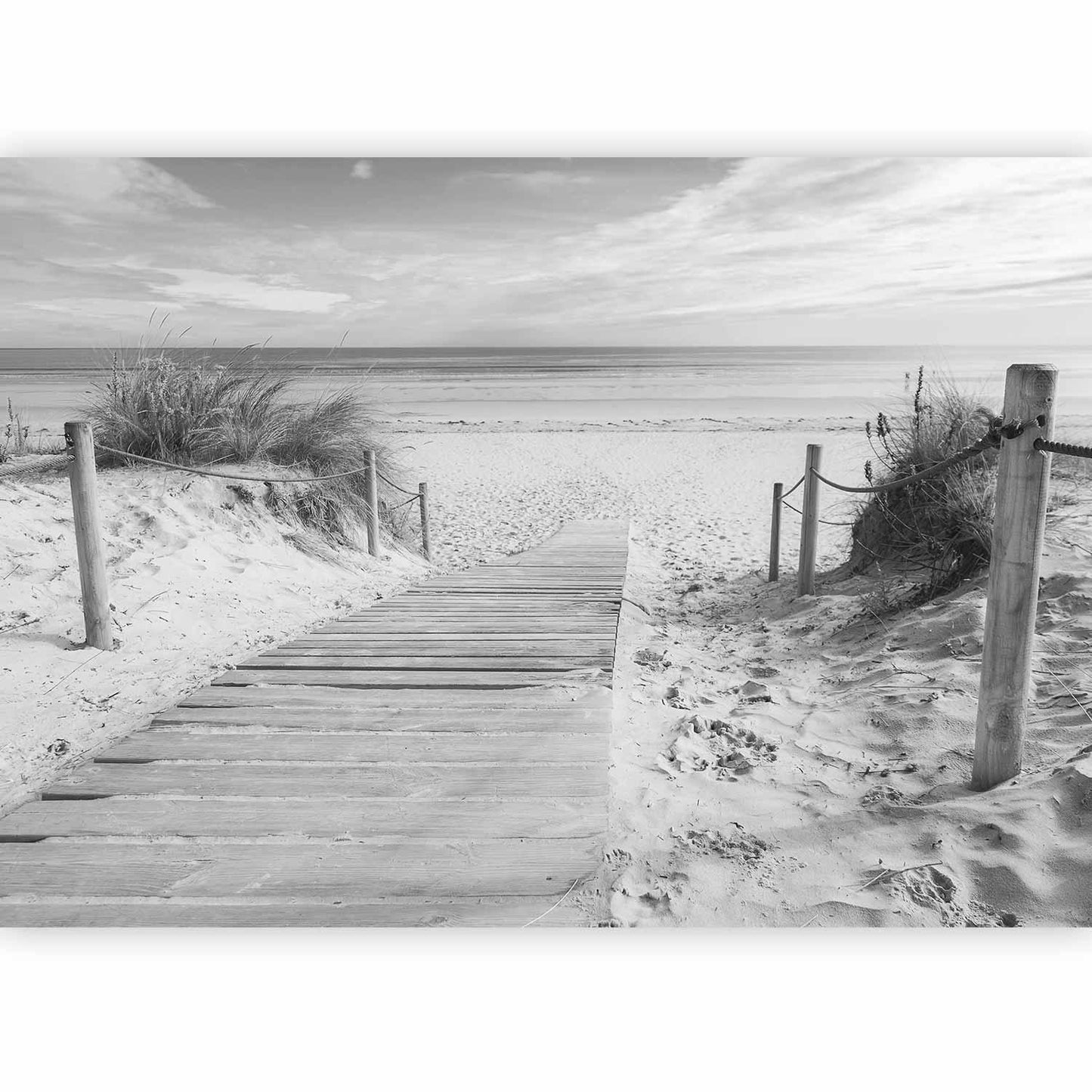 Fototapete - On the beach - black and white Artgeist