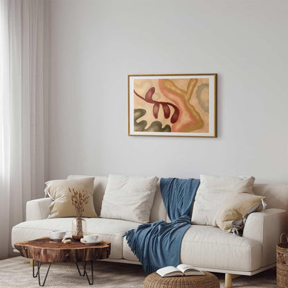 Poster - Colorful Shapes - worn figures in lime wash technique