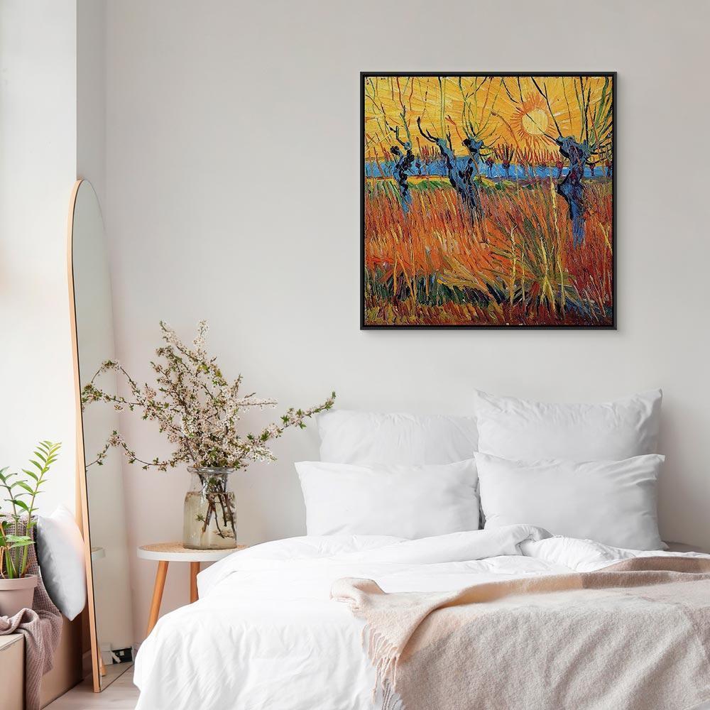Leinwandbild - Vincent van Gogh – Willows at Sunset