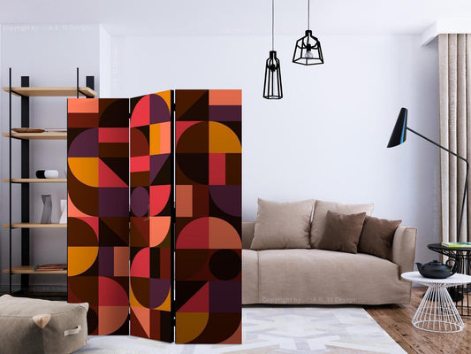 Paravent - Geometric Mosaic (Red) Artgeist