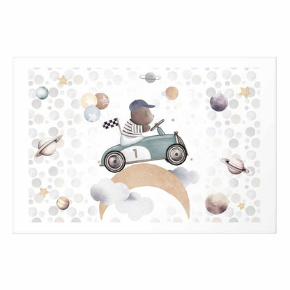 Poster - Bear in a Race Car
