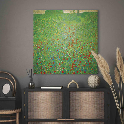Leinwandbild - Poppy Field (Gustav Klimt) Artgeist