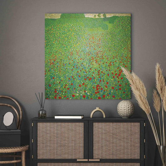 Leinwandbild - Poppy Field (Gustav Klimt) Artgeist