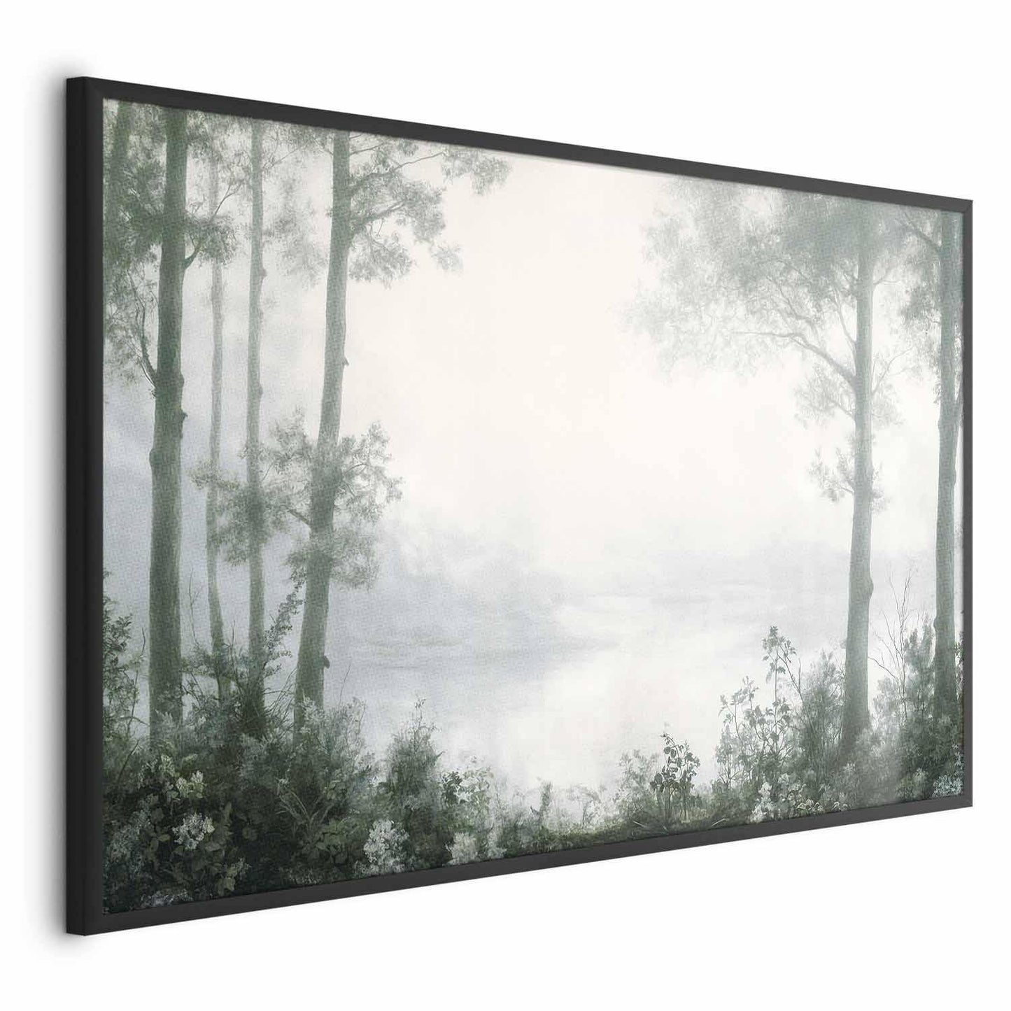 Poster - Forest and Pond in Patinated Green Artgeist
