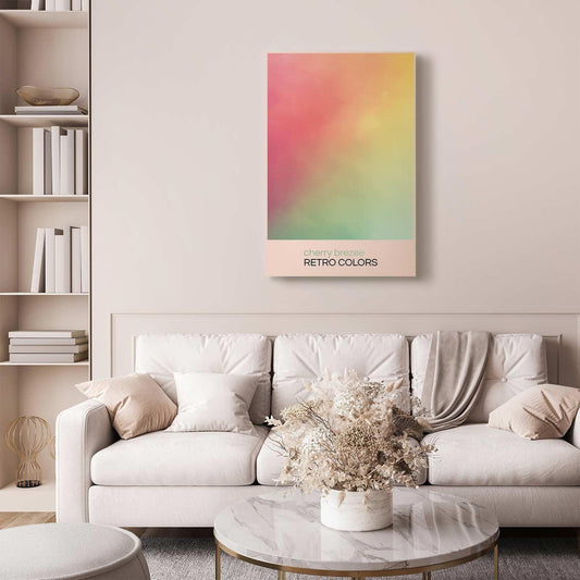 Leinwandbild - Cherry Breeze - Pastel Gradient in Delicate Retro Colors Artgeist