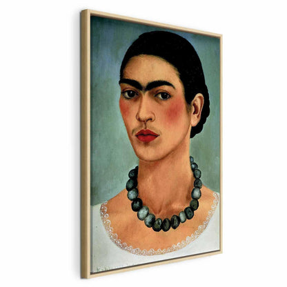 Leinwandbild - Frida Kahlo – Self-Portrait with Beaded Necklace