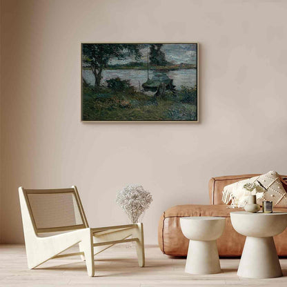 Leinwandbild - Paul Gauguin – Flußufer