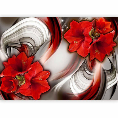 Fototapete „Amaryllis – Ballad of the Red“ – Blühende Eleganz in Rot