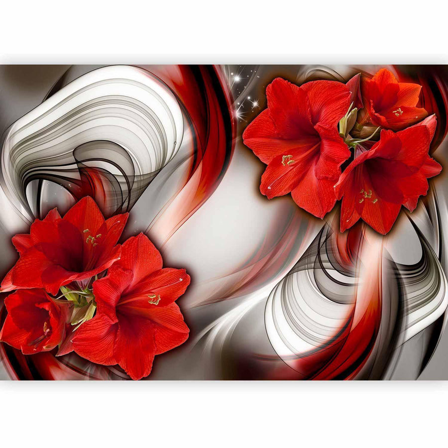 Fototapete „Amaryllis – Ballad of the Red“ – Blühende Eleganz in Rot