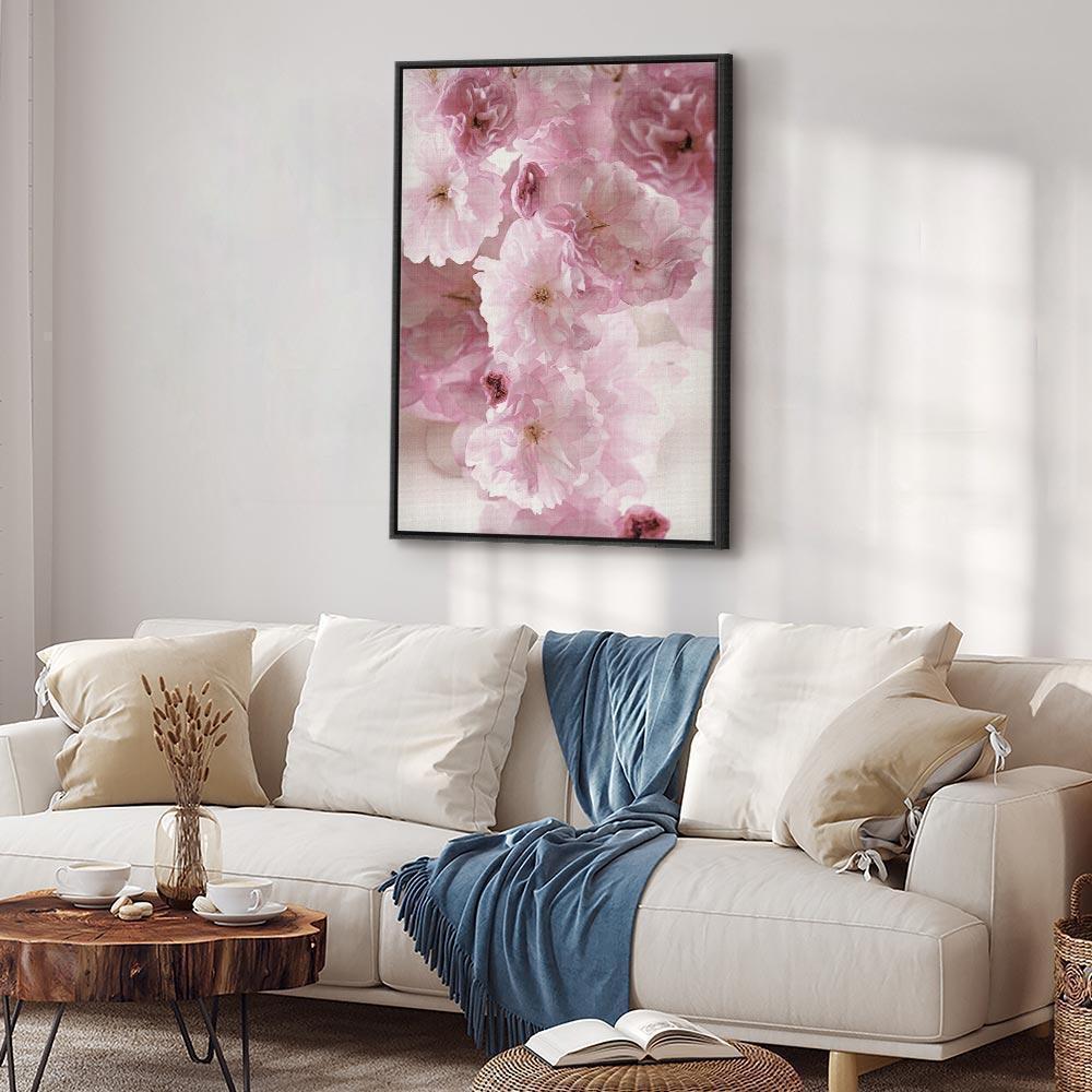 Leinwandbild - Flowery Glamour (1-part) - Flower Petals in Shades of Pink