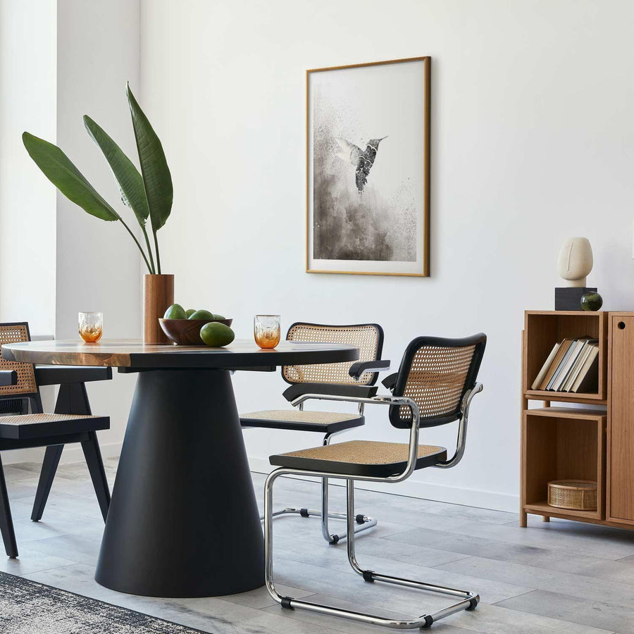 Poster - Ethnic Hummingbird in modern dining room setting.