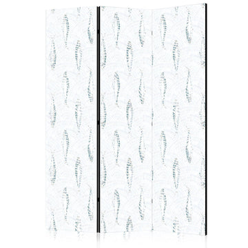 Paravent - Delicate Blue Fish - Mosaic Fish in Subtle Blue Color Shades with an Arched Pattern in the Background Artgeist
