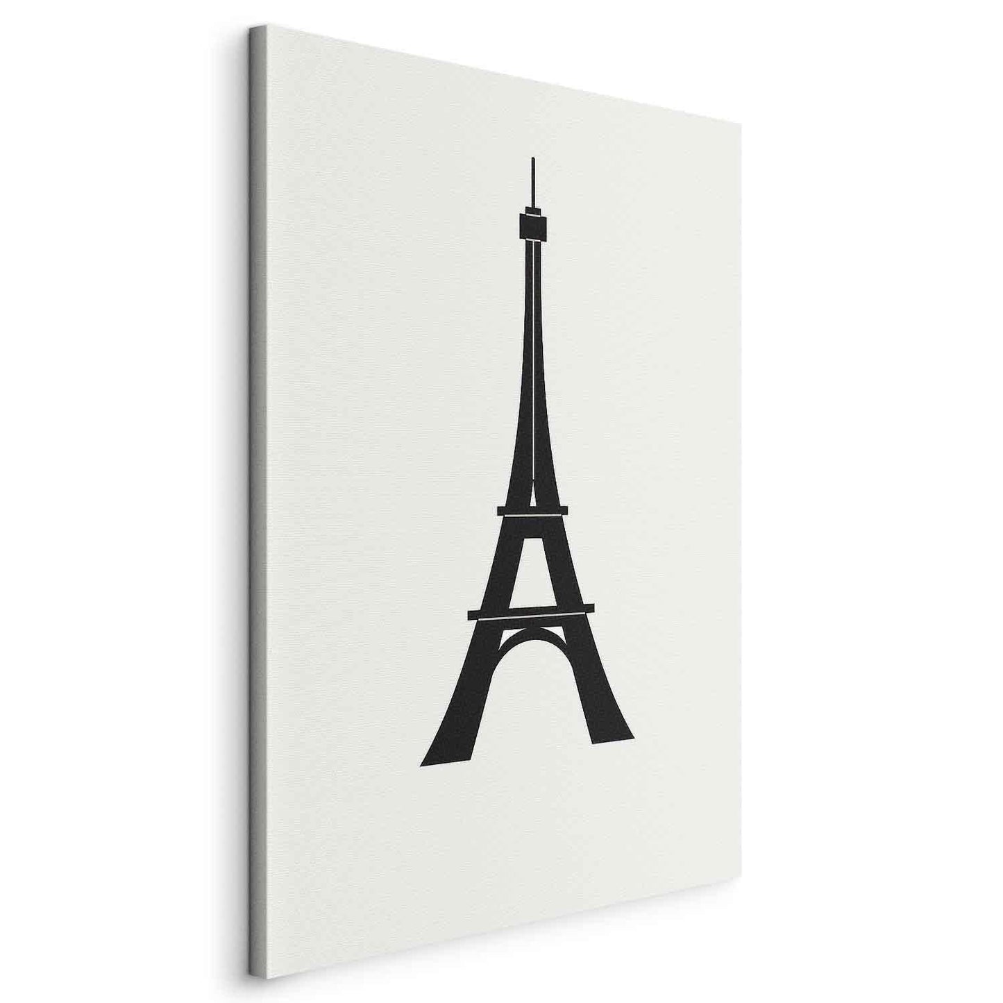 Leinwandbild - Eiffel Tower Simple Graphics in Black and White Artgeist