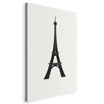 Leinwandbild - Eiffel Tower Simple Graphics in Black and White Artgeist