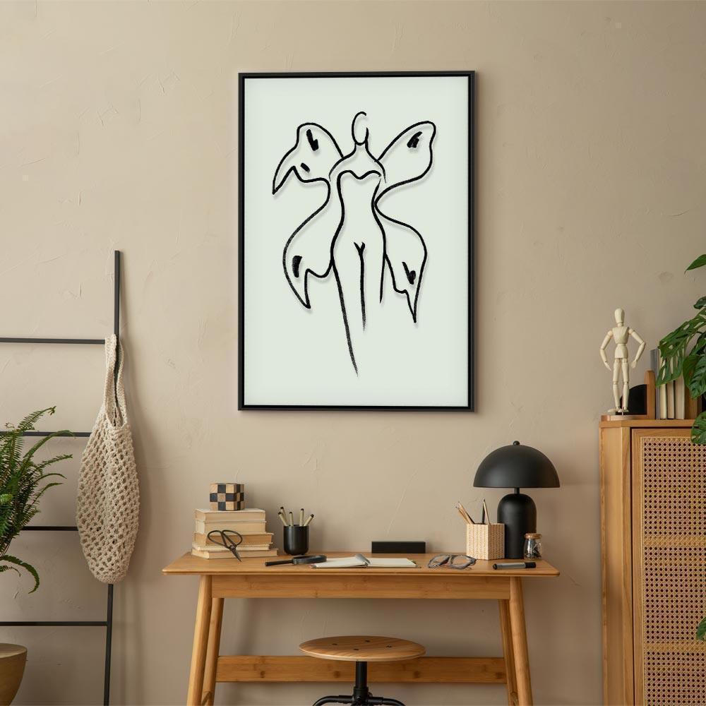 Leinwandbild - Butterfly Woman (1 Part) Vertical