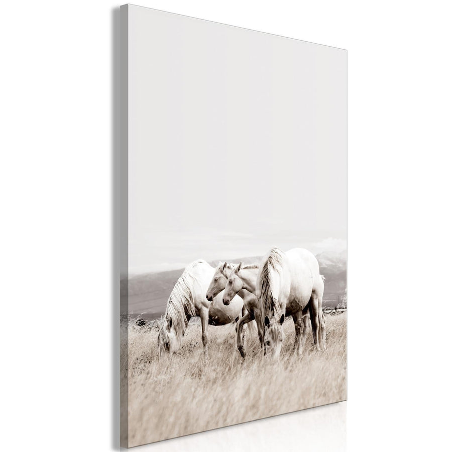 Leinwandbild - White Horses (1 Part) Vertical Artgeist