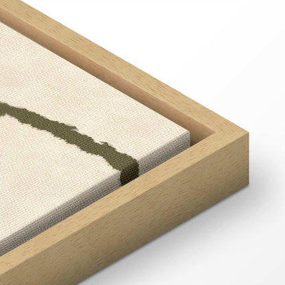 Leinwandbild - Lines and shapes – bead labyrinth on a pale washed background