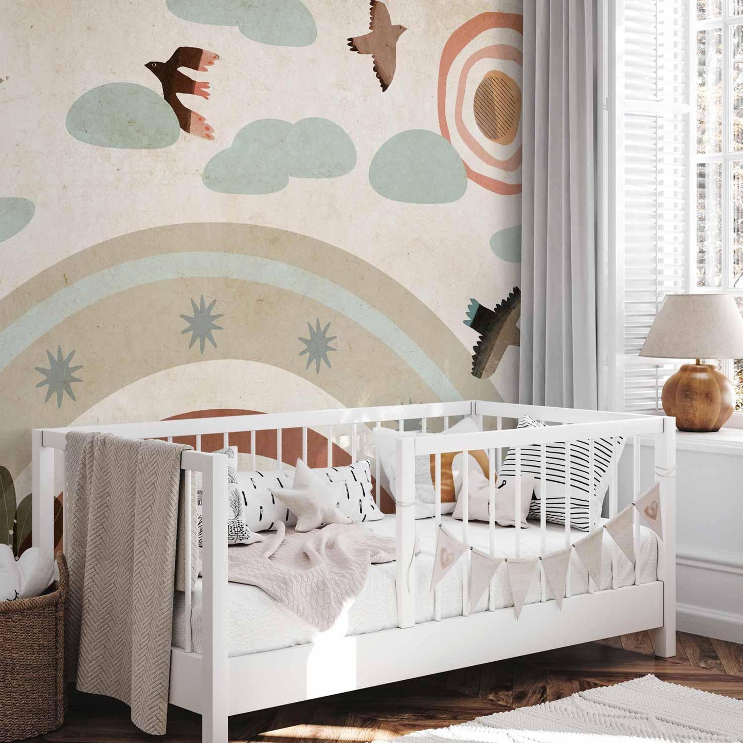 Fototapete - Rainbow and Birds