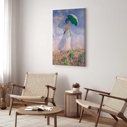 Leinwandbild - Woman with a Parasol, facing right Artgeist