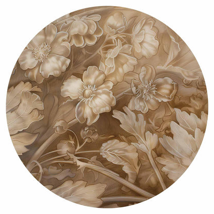 Runde Fototapete - Carved plant and flower ornaments