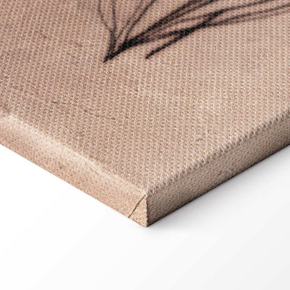 Leinwandbild - Wildflowers – black plants on lime-wash background