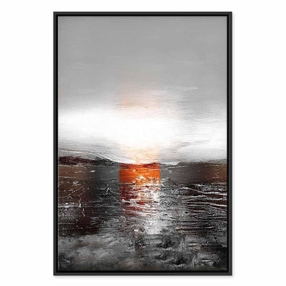 Leinwandbild - Reflection of Colors (1-part) - Sunset in Painted Abstract Background