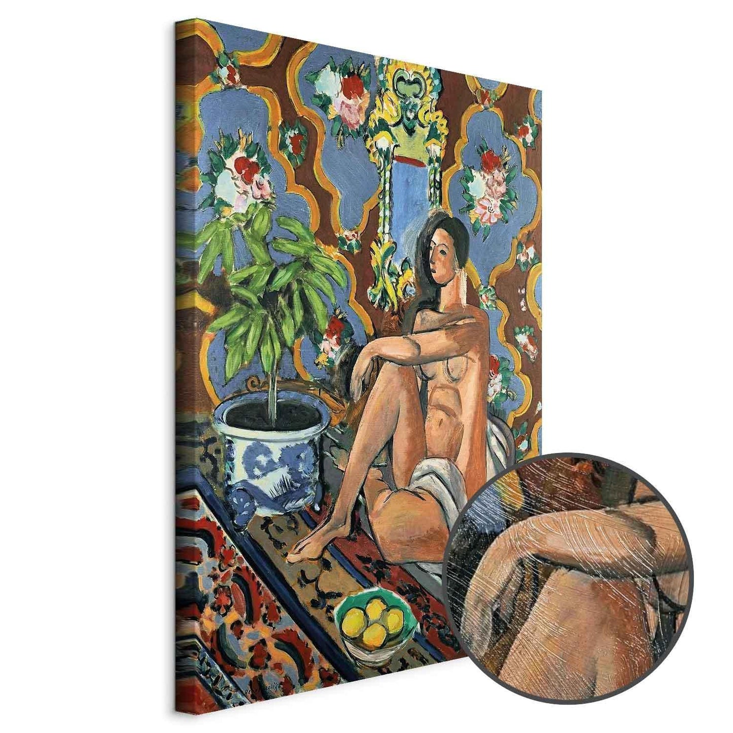 Leinwandbild - Henri Matisse – Decorative Figure on Ornamental Ground