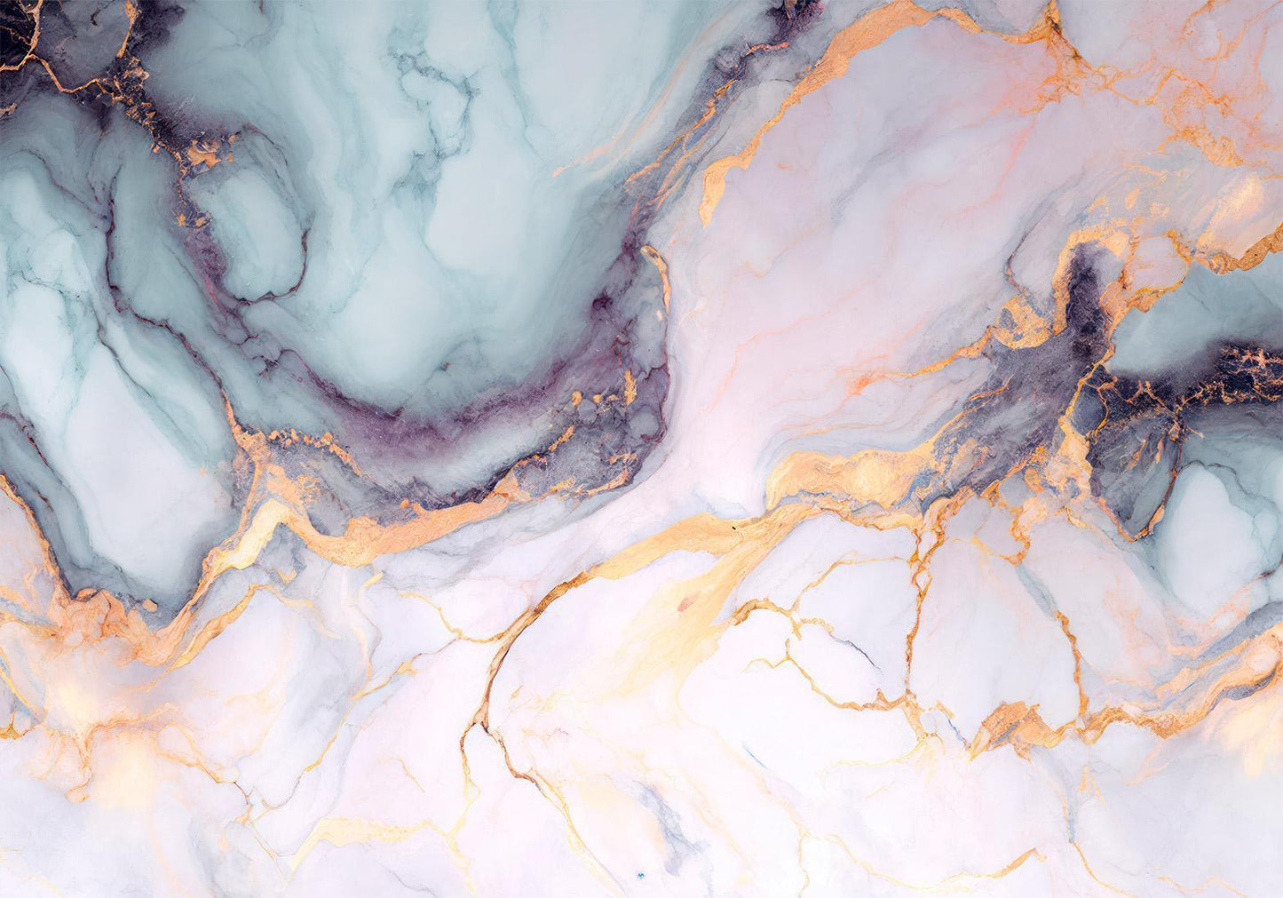 Fototapete - Pastel Stones - Pink and Blue Marble-based Structures Artgeist