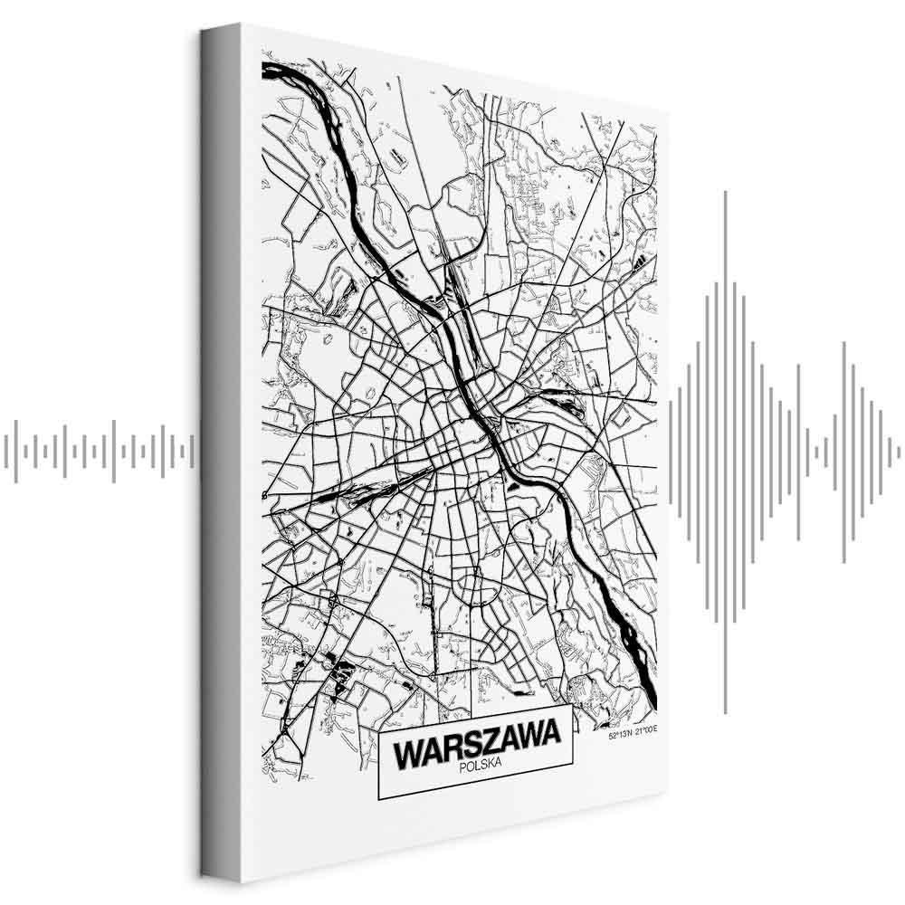 Leinwandbild - City Plan: Warszawa (1 Part) Vertical