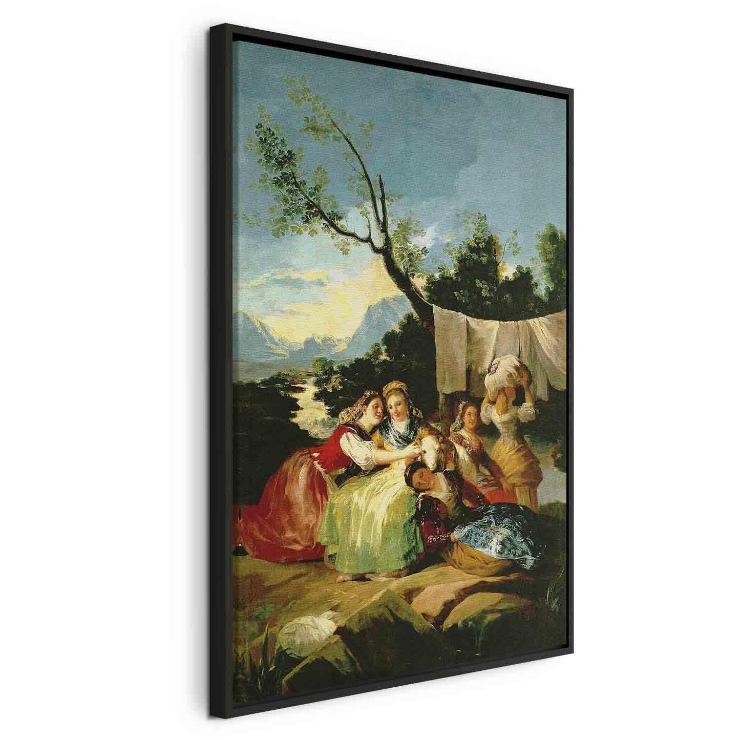 Leinwandbild - The Washerwomen before (Francisco Goya) Artgeist