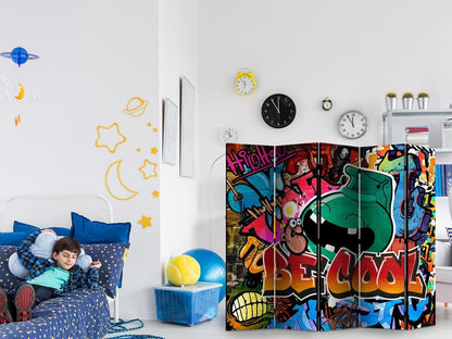 Paravent - Be Cool II with graffiti design in a child's room.