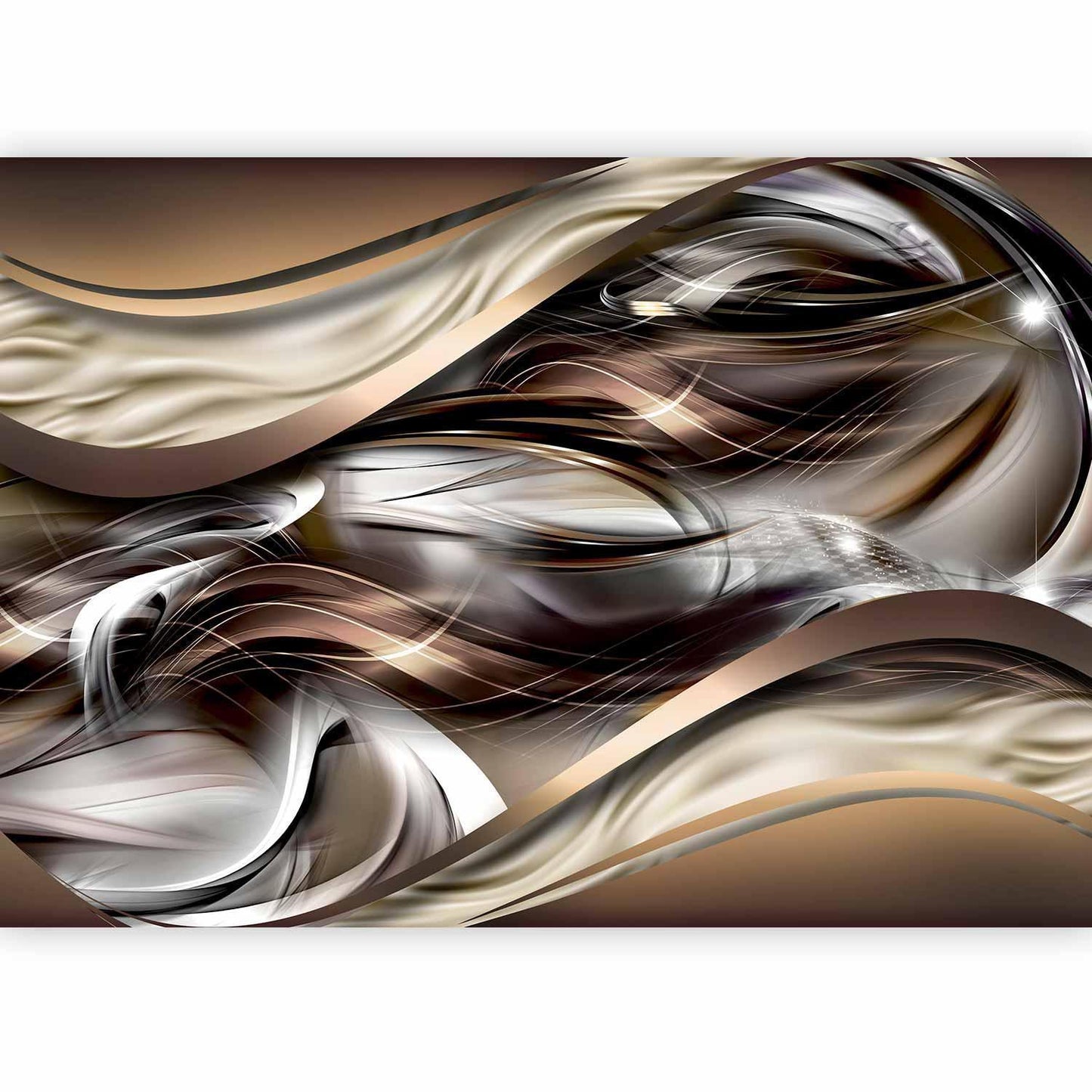 Fototapete Bernstein-Wellen – Abstrakte Goldtöne mit Fließeffekt
