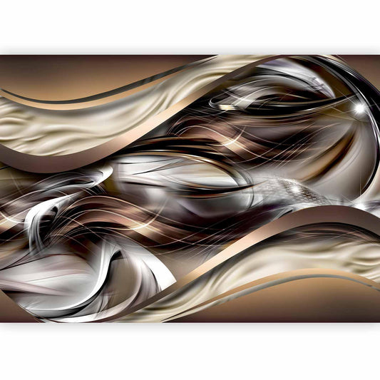 Fototapete Bernstein-Wellen – Abstrakte Goldtöne mit Fließeffekt