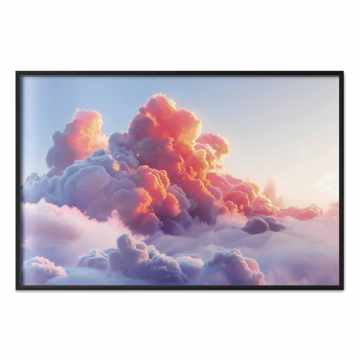 Poster - Dusk Spectacle: Clouds in Shades of Pink and Purple