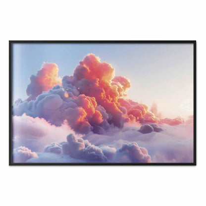 Poster - Dusk Spectacle: Clouds in Shades of Pink and Purple