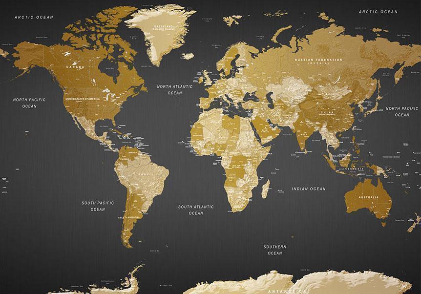 Fototapete - World Map: Modern Geography Artgeist