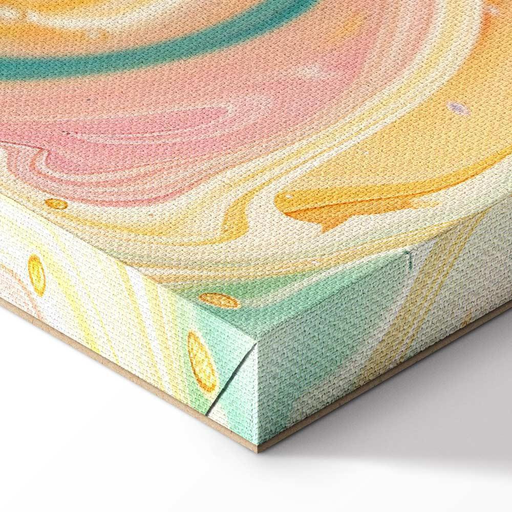 Leinwandbild - Colorful Chaos - Dynamic Shapes in Shades of Pink Yellow and Blue