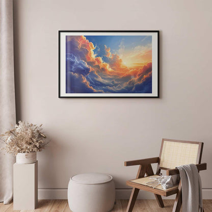 Poster - Sunset Over a Cloudy Sea: A Wonderful Symphony of Colors