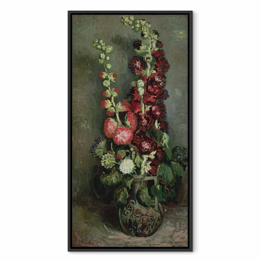 Leinwandbild - Vincent Van Gogh – Vase of Hollyhocks