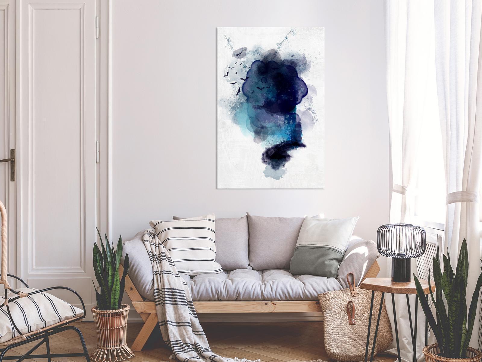 Leinwandbild - Blue Memory (1 Part) Vertical Artgeist