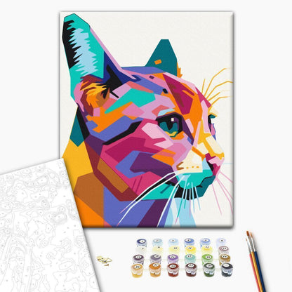 Malen nach Zahlen - Geometric Cat