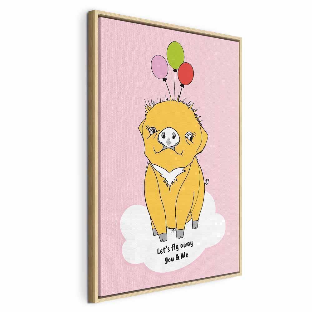 Leinwandbild - Soaring Pig (1 Part) Vertical