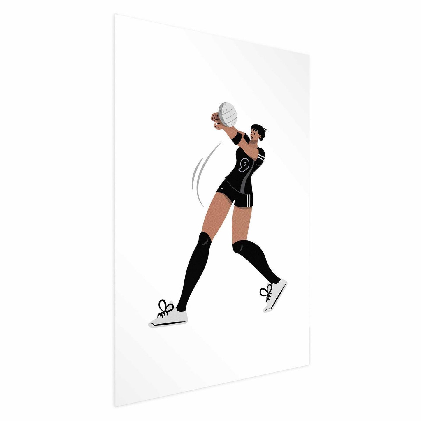 Poster - Illustration - Female Volleyball Team Player