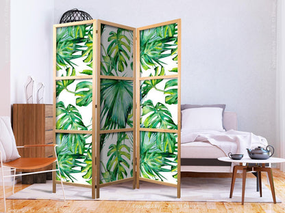 Japanischer Paravent - Monstera and Palm Leaves I Artgeist