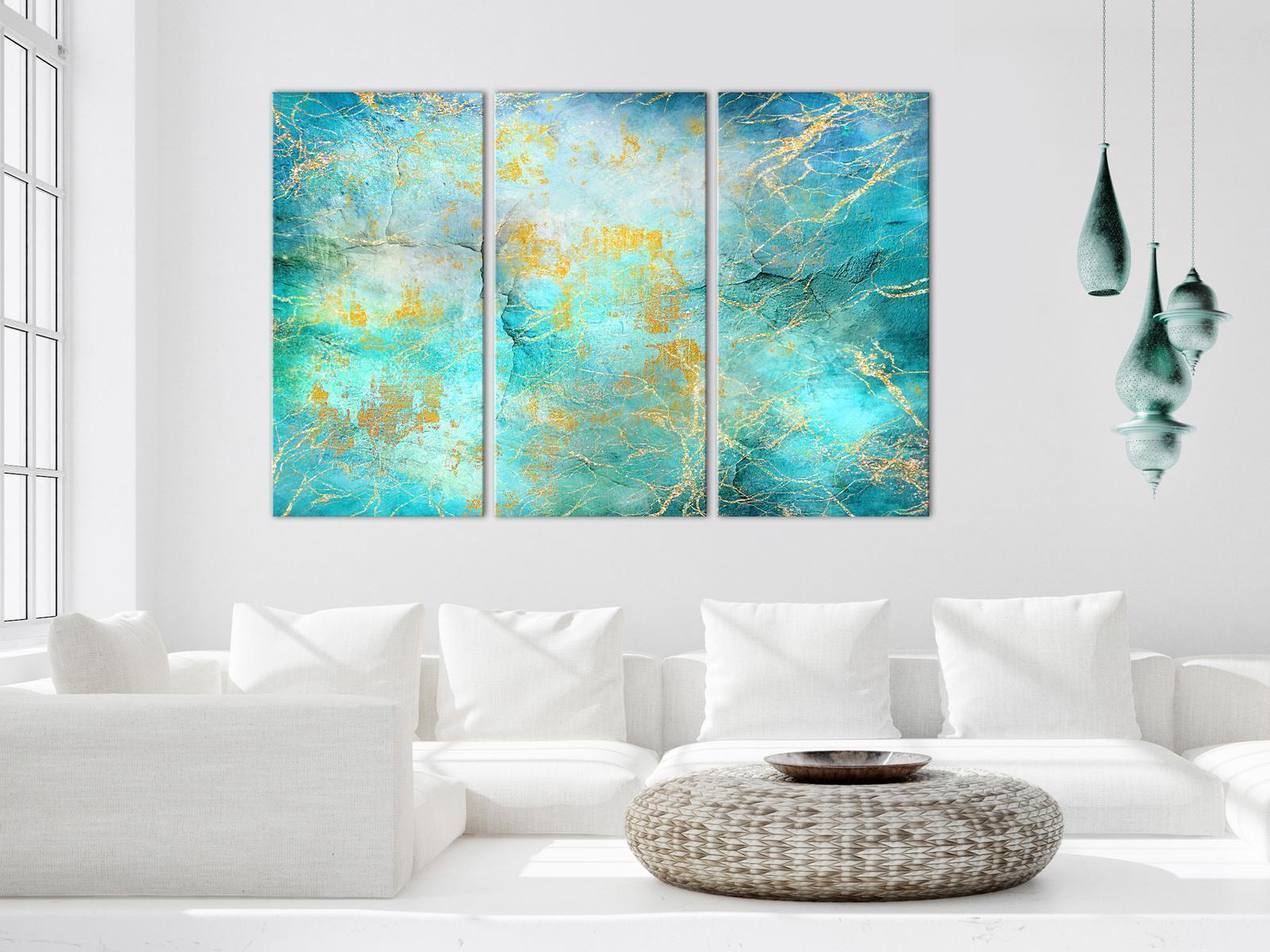 Leinwandbild - Emerald Ocean (3 Parts) Artgeist