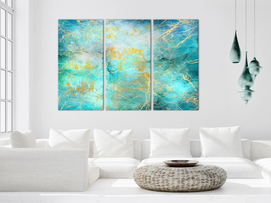 Leinwandbild - Emerald Ocean (3 Parts) Artgeist
