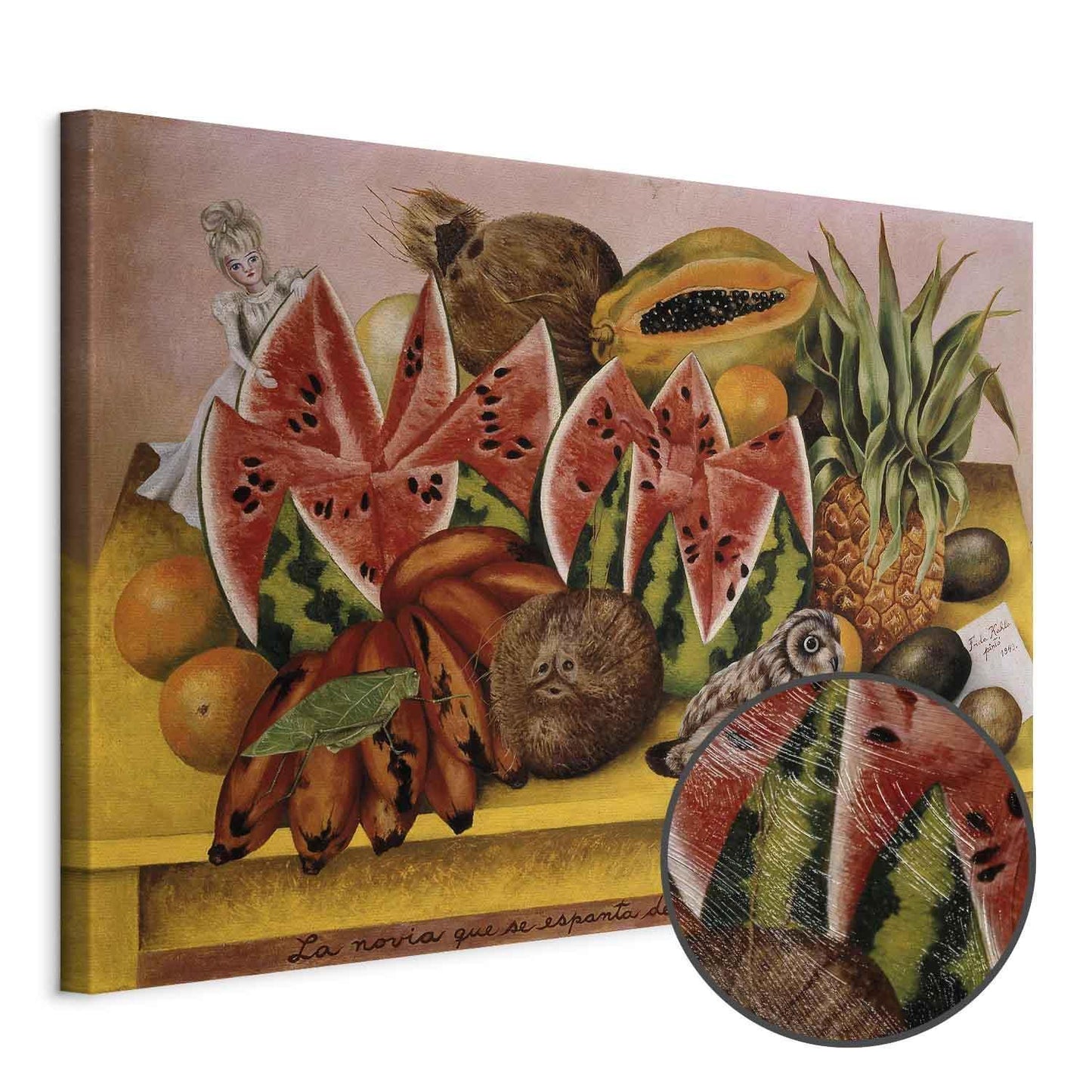 Leinwandbild - Frida Kahlo – A Bride Frightened at the Sight of Life Opened