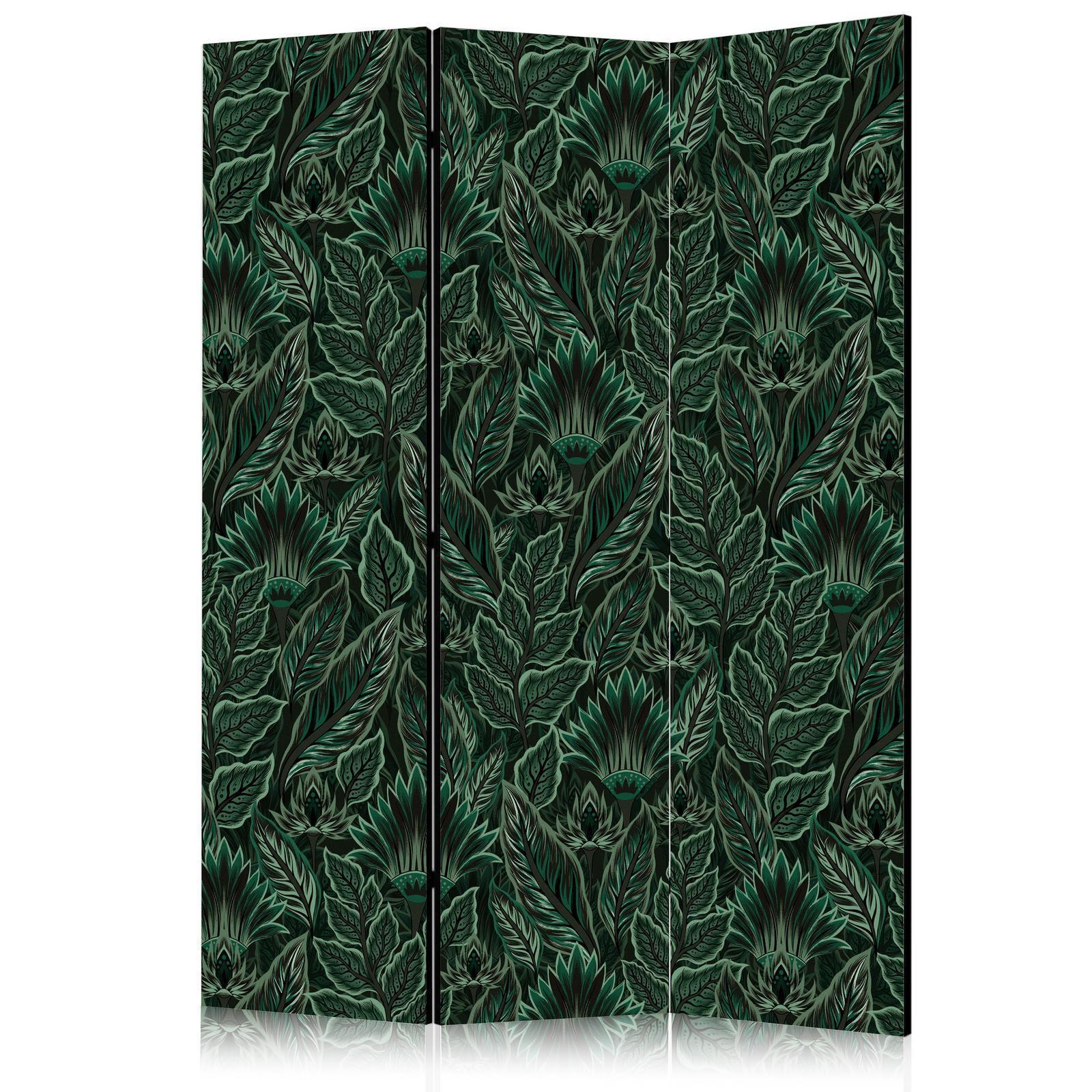 Paravent - Dense Vegetation - Botanical Patterns in Illustrative Style Green Artgeist