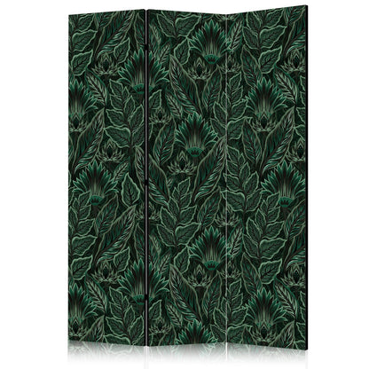 Paravent - Dense Vegetation - Botanical Patterns in Illustrative Style Green Artgeist