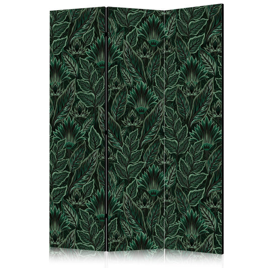 Paravent - Dense Vegetation - Botanical Patterns in Illustrative Style Green Artgeist